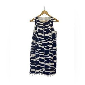 Flawed Trina Turk Blue and White A-Line‎ Mini Dress
